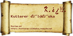 Kutterer Áldáska névjegykártya